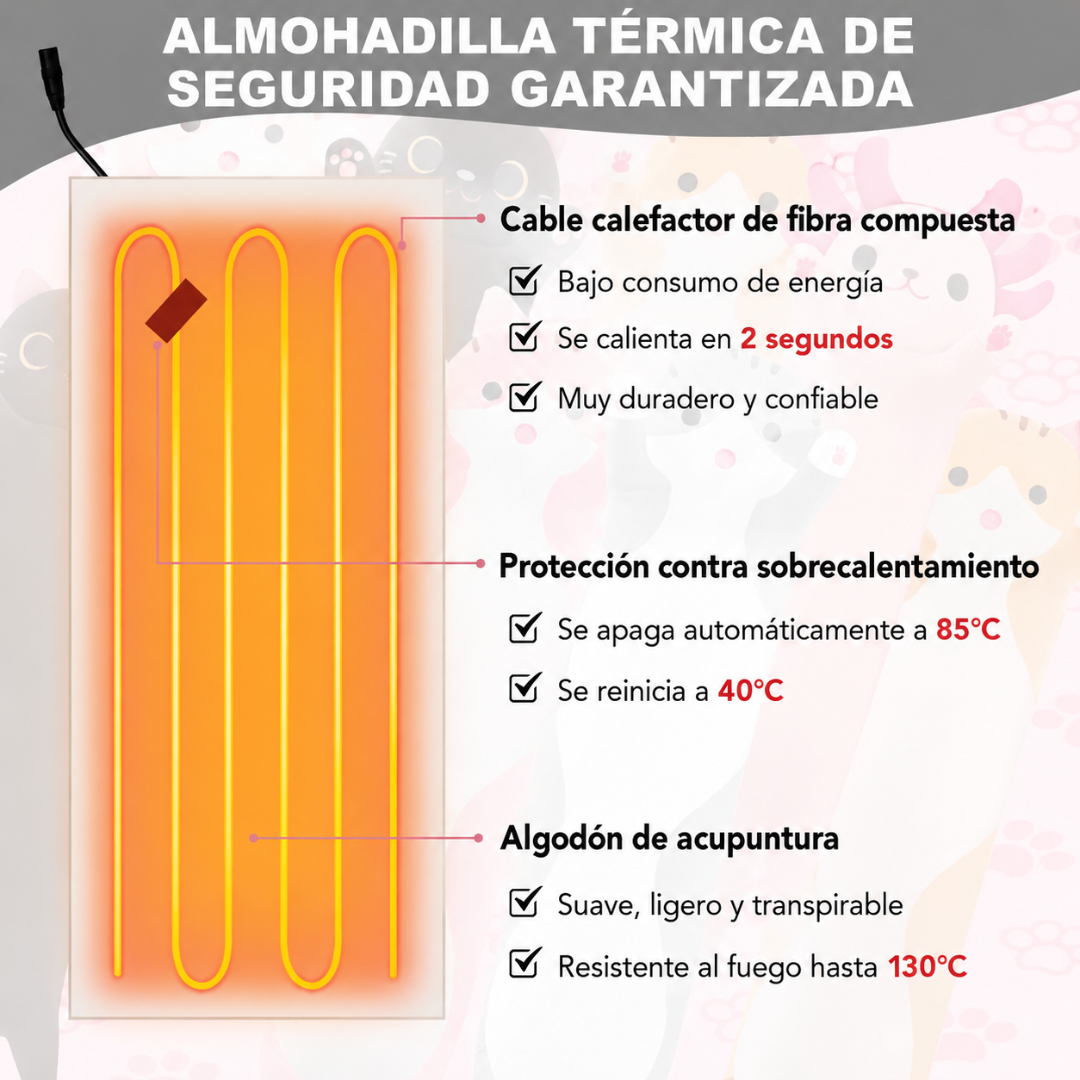 Cojín Térmico de Calor Ajustable